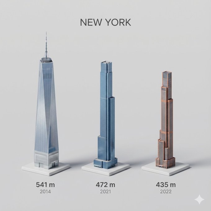 城市最高建筑 3D 卡通视图 示例图